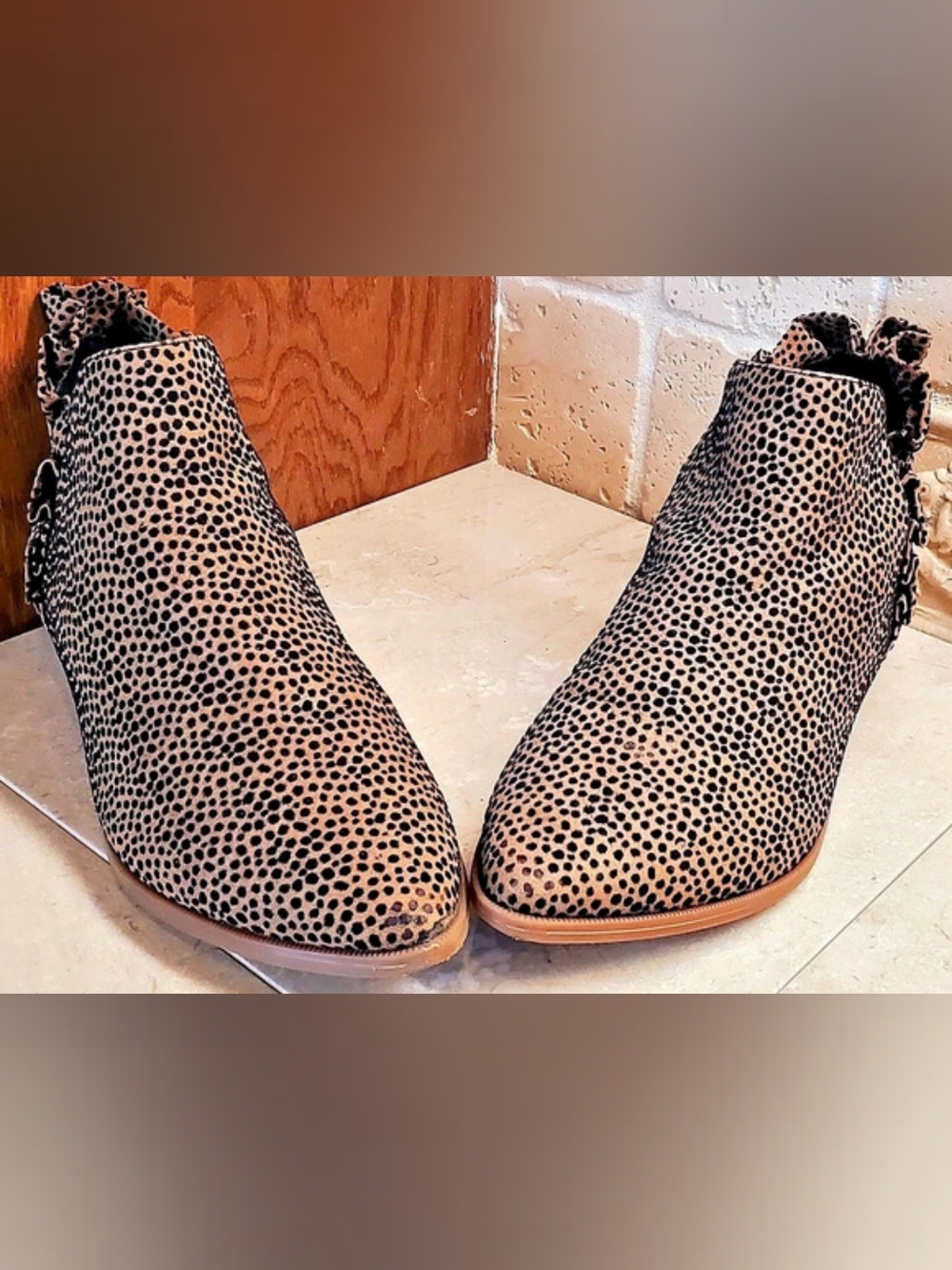 GB Girls Los Angeles Women's Animal Print Vegan Suede Ankle Boots US 5M